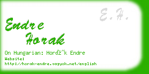 endre horak business card